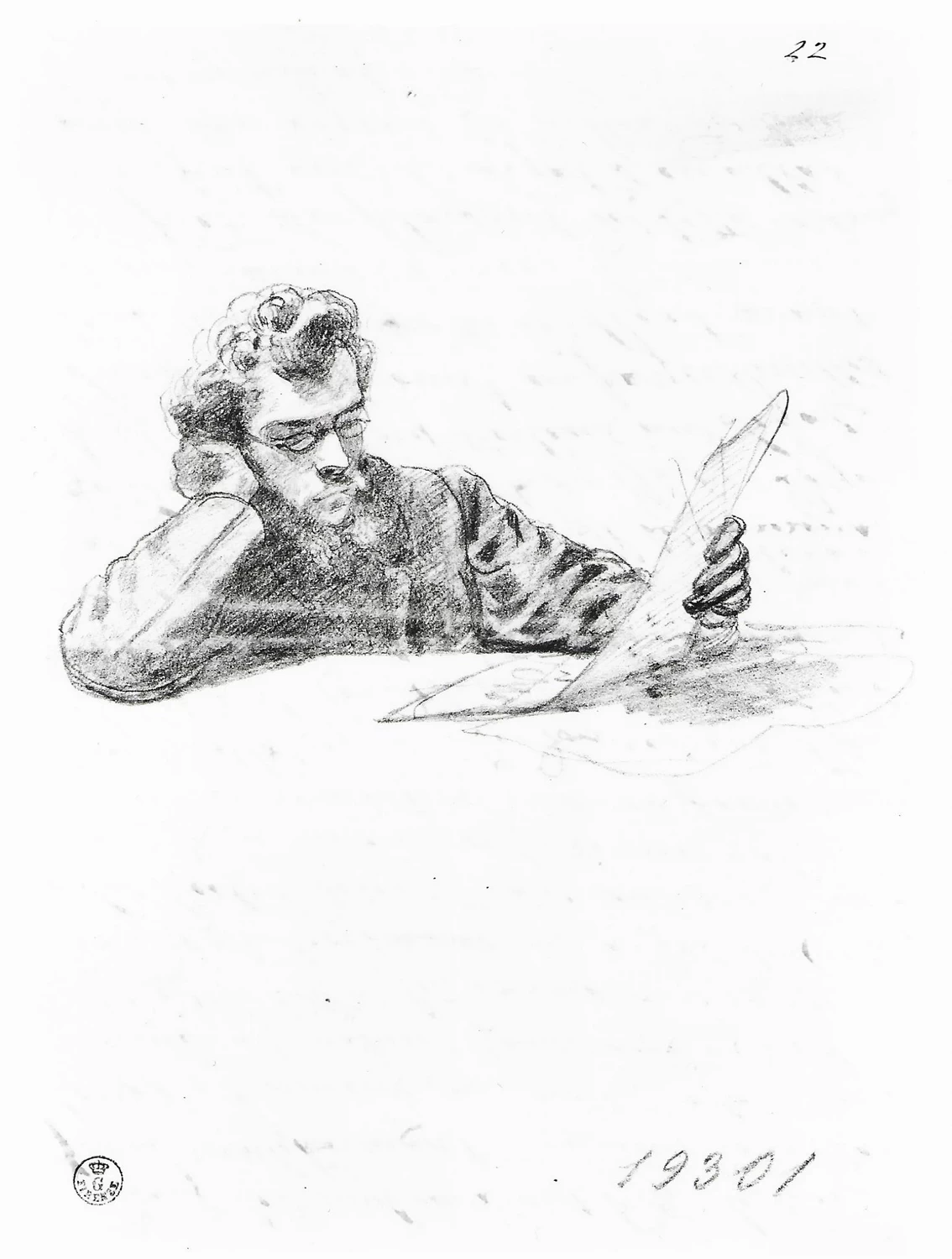 Stefano - 100, Ritratto di uomo che legge, Gallerie degli Uffizi, Galleria d’arte moderna, Firenze